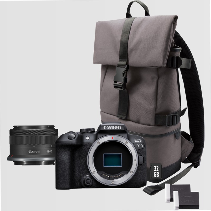 Fotocamera Mirrorless Canon EOS R10 + Obiettivo RF-S 18-45mm