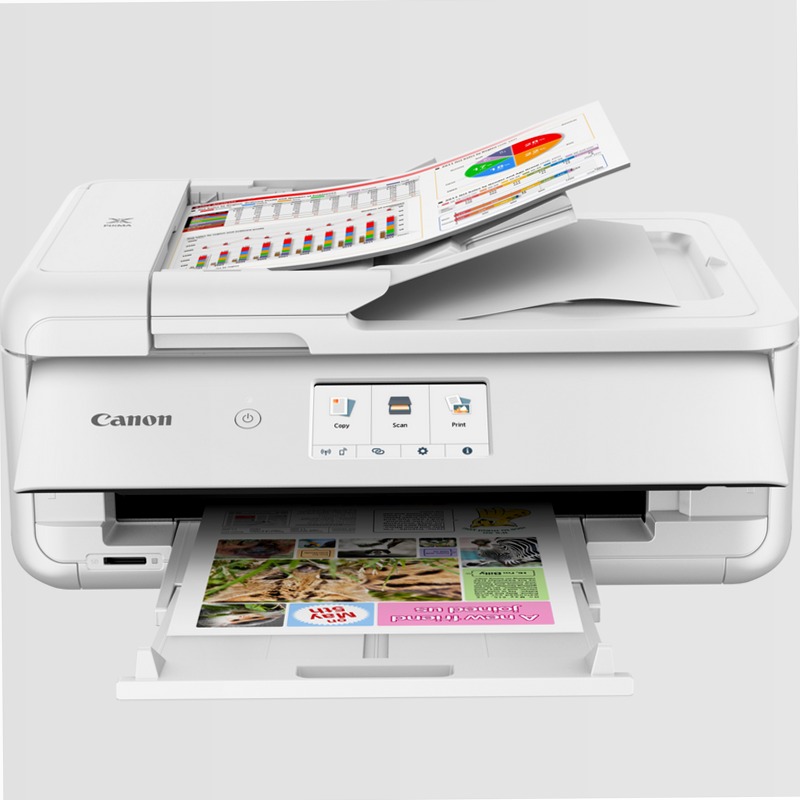 Stampante fotografica wireless inkjet a colori multifunzione Canon PIXMA TS9551Ca, Bianca