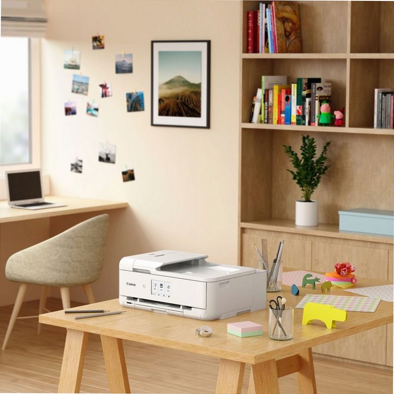 Stampante fotografica wireless inkjet a colori multifunzione Canon PIXMA TS9551Ca, Bianca