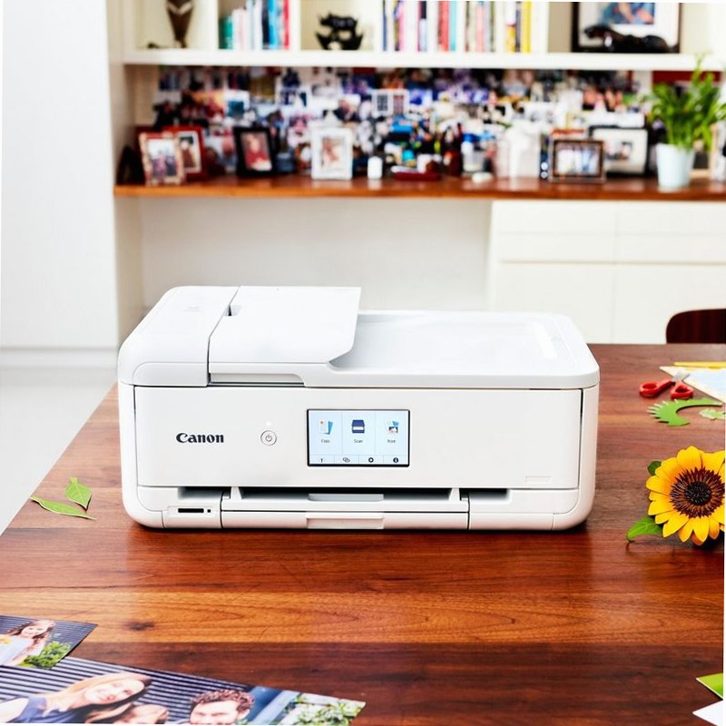 Stampante fotografica wireless inkjet a colori multifunzione Canon PIXMA TS9551Ca, Bianca