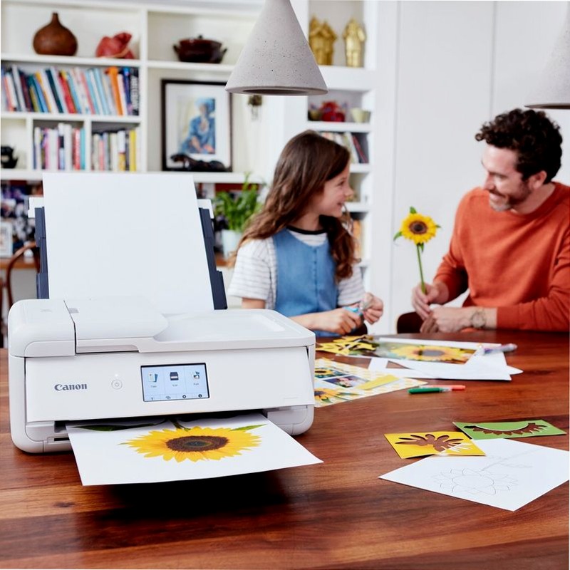Stampante fotografica wireless inkjet a colori multifunzione Canon PIXMA TS9551Ca, Bianca