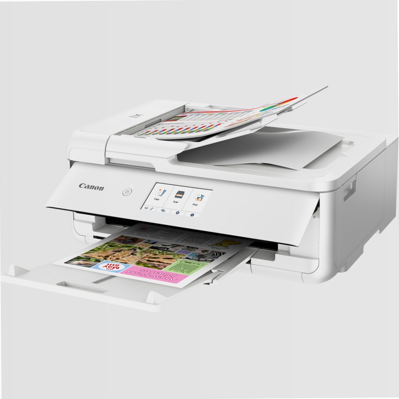 Stampante fotografica wireless inkjet a colori multifunzione Canon PIXMA TS9551Ca, Bianca