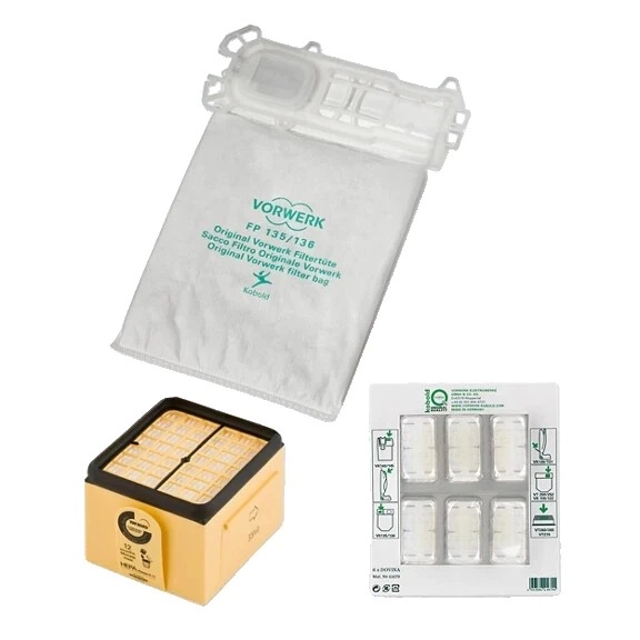 Set Farfalla per VK135/6 (6 Super-Filtrello per VK135/6, 6 Dovina, Microfiltro igienico per VK135/6)