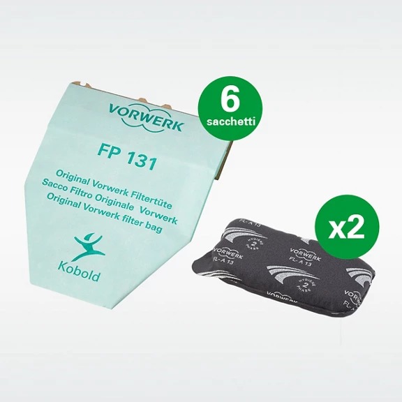 Confezione da 6 Super-Filtrello per VK130/1 + 2 filtro odori