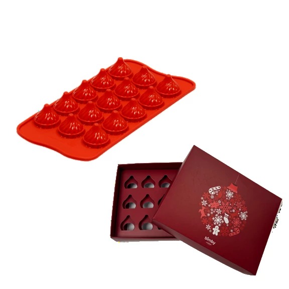 Stampo per alberelli di cioccolato e scatola regalo