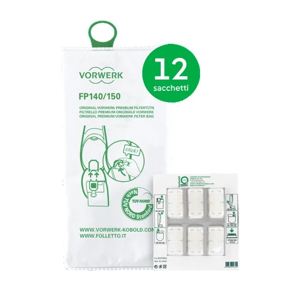 Sacchetti Filtrello Premium FP140/150 con Dovina - Conf. 12 pz