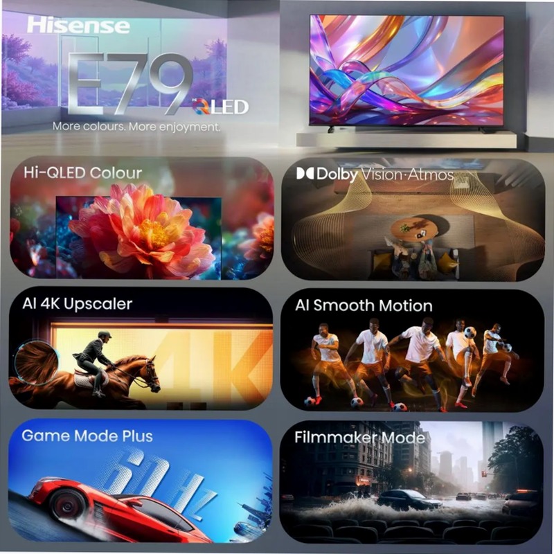 Hisense TV SET 43E79S HSN - Smart TV 4K Ultra HD Nero 43" QLED