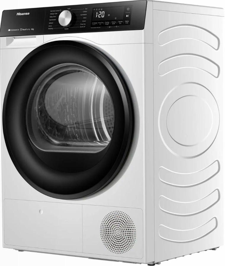 Hisense DH3S802BW2 - Asciugatrice a Pompa di Calore D Bianco