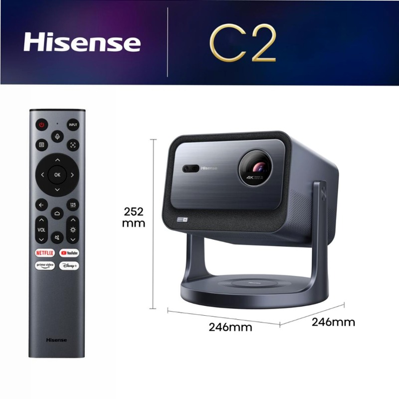 Hisense C2 HSN - Proiettore Smart 4K 4K UHD / 2160p (3840 × 2160)pixel Beige 4K UHD / 2160p (3840 × 2160)pixel
