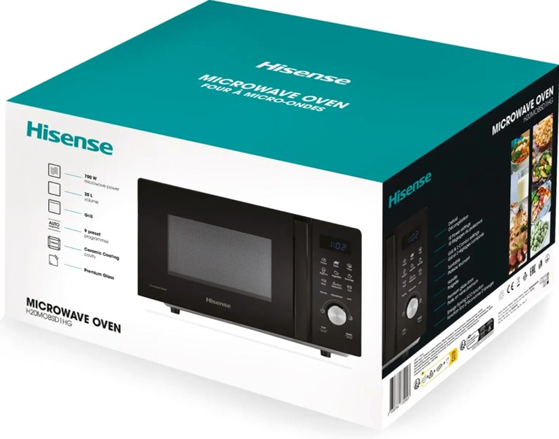 Forno a microonde con grill Hisense H20MOBSD1HG Nero