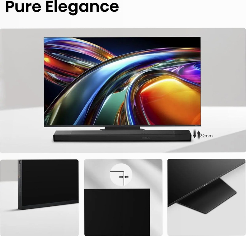 Hisense TV SET 65UR9S HSN - Sua Nuova Esperienza di Immagine e Suono Grigio 65" HD LED