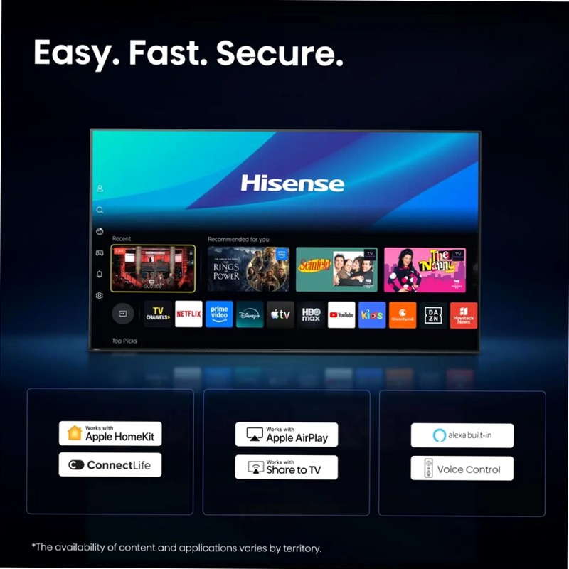 Hisense TV SET 65UR9S HSN - Sua Nuova Esperienza di Immagine e Suono Grigio 65" HD LED