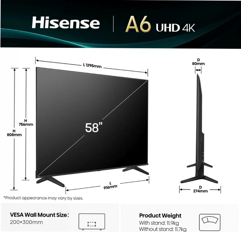 Hisense TV SET 58A69Q HSN