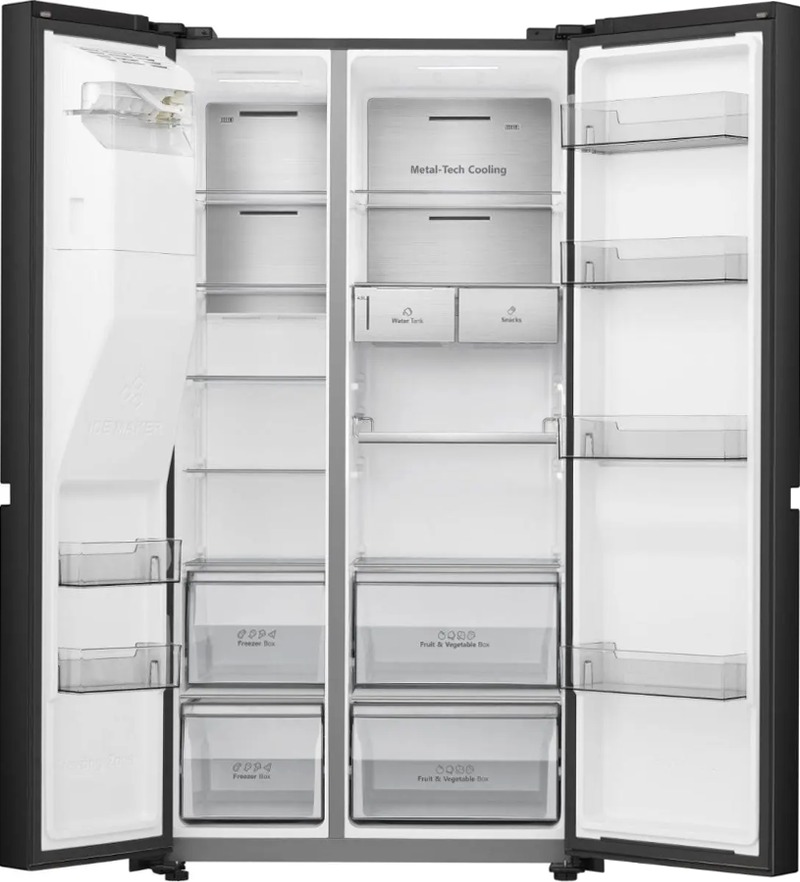 Hisense REFRIG BCD-628W RS818N4TFE Nero E Side by Side 417lt