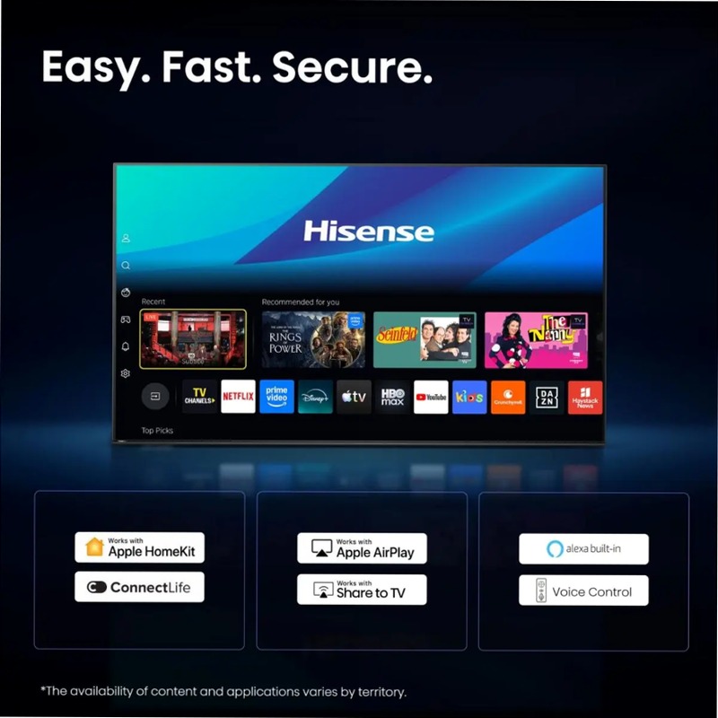 Hisense TV SET 50E6ST HSN - Smart TV 4K UHD Grigio 50" HD