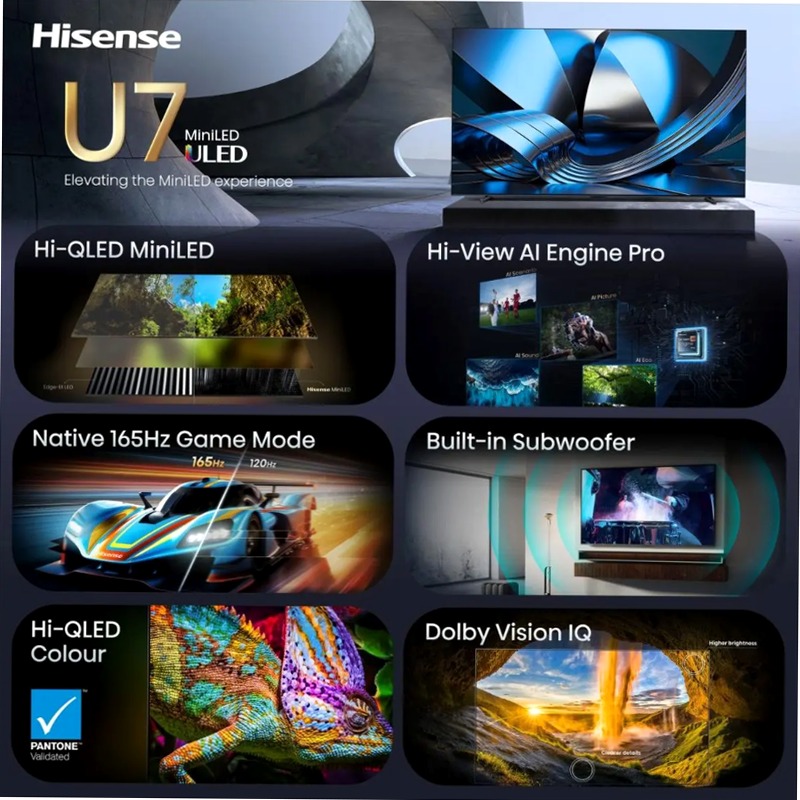 Hisense TV SET 100U7SE HSN - Sua Nuova Smart TV ULED Grigio 85" HD LED