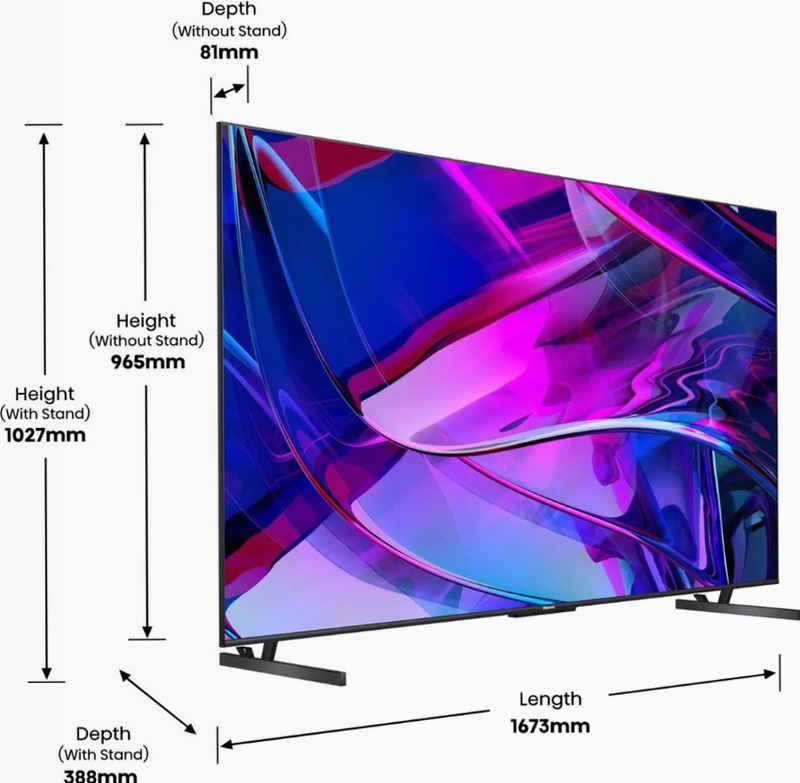 Hisense TV SET 75U79KQ Grigio 75" HD Mini-LED