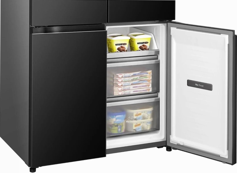 Hisense RQ768N4GBE - Frigorifero Quattro Porte Nero E 381lt