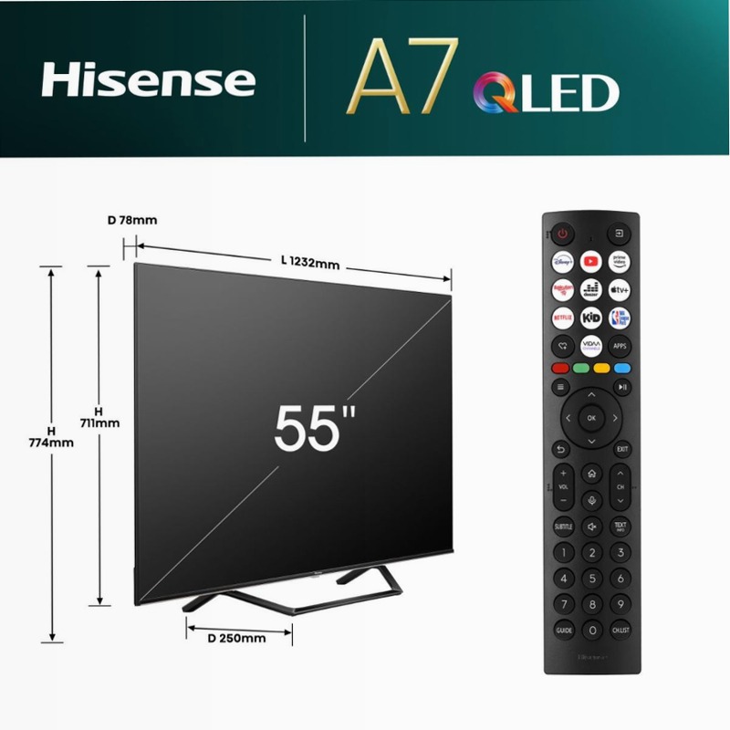 Hi-QLED Smart TV - 55A72NQ Grigio 55" HD LED