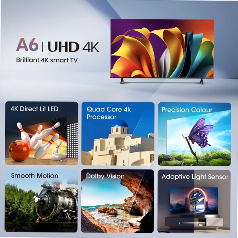 Hisense TV SET 43E63NT HSN - Smart TV 4K UHD Nero 43" HD