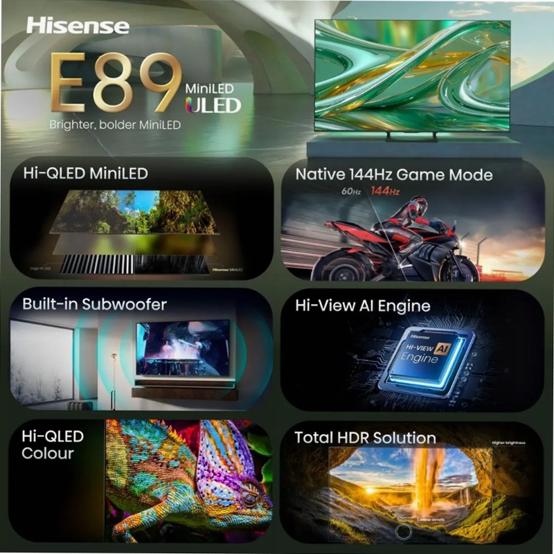 Hisense TV SET 55E89S HSN - Smart TV ULED Grigio 55" HD LED
