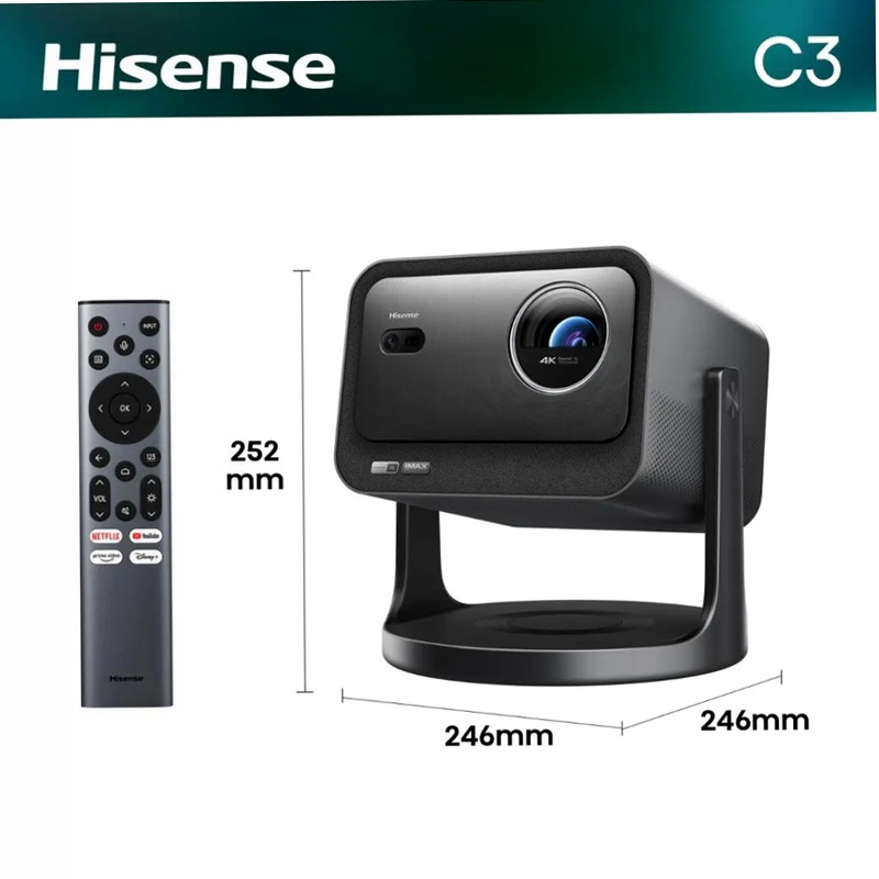 Hisense C3 Proiettore Smart - 4K Ultra HD HD / 720p (1280 × 720)pixel Argento HD / 720p (1280 × 720)pixel