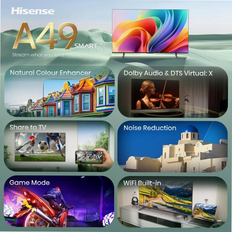 Hisense TV SET 40A49S HSN Nero 40" HD
