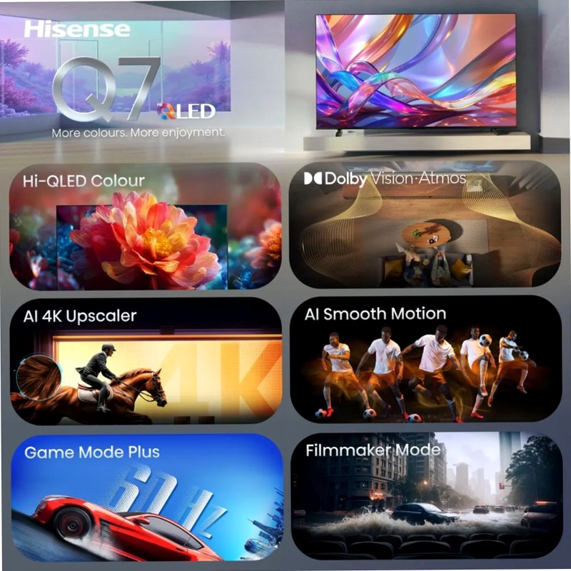Hisense TV SET 50Q7S HSN - Smart TV 4K Ultra HD Nero 50" QLED