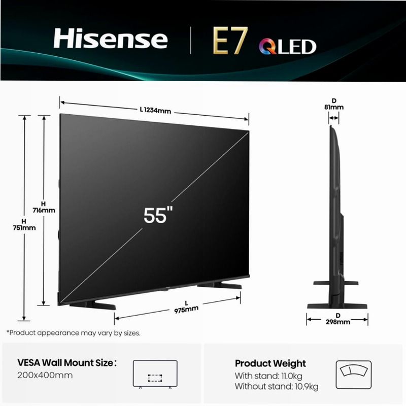 Hi-QLED Smart TV - 55E78Q Nero 55" HD QLED