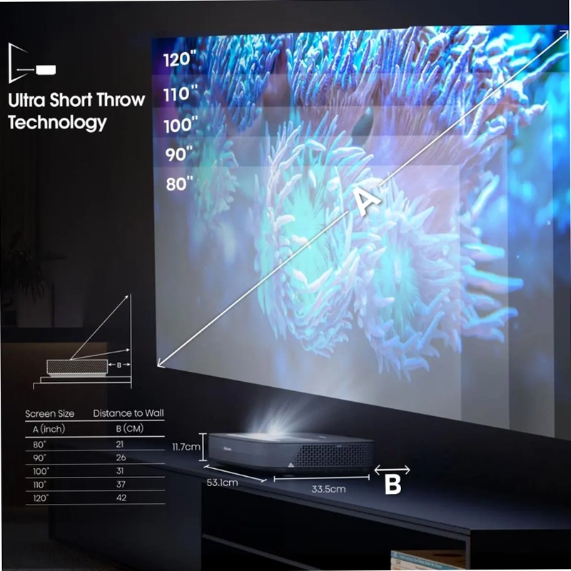 Hisense PL1SE - Laser Cinema Smart 4K 4K UHD / 2160p (3840 × 2160)pixel Grigio 4K UHD / 2160p (3840 × 2160)pixel