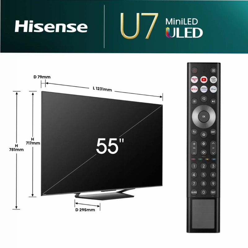 Hisense TV SET 55U79NQ HSN - Smart TV Mini-LED Grigio 55" HD