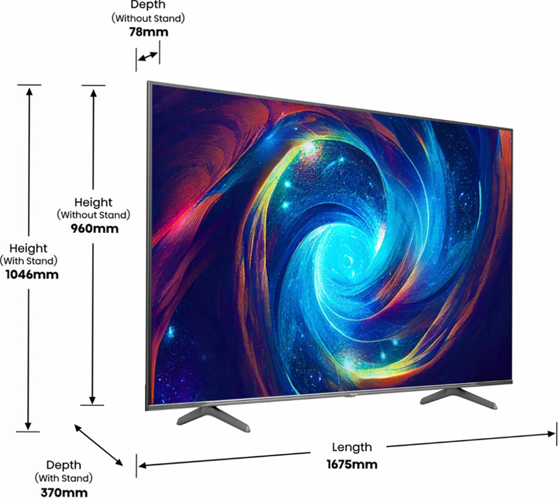 Hisense TV SET 75E7KQ PRO HSN Grigio 75" HD