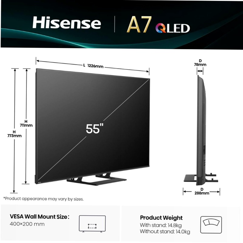 Hi-QLED Smart TV - 55A7Q Nero 55" HD