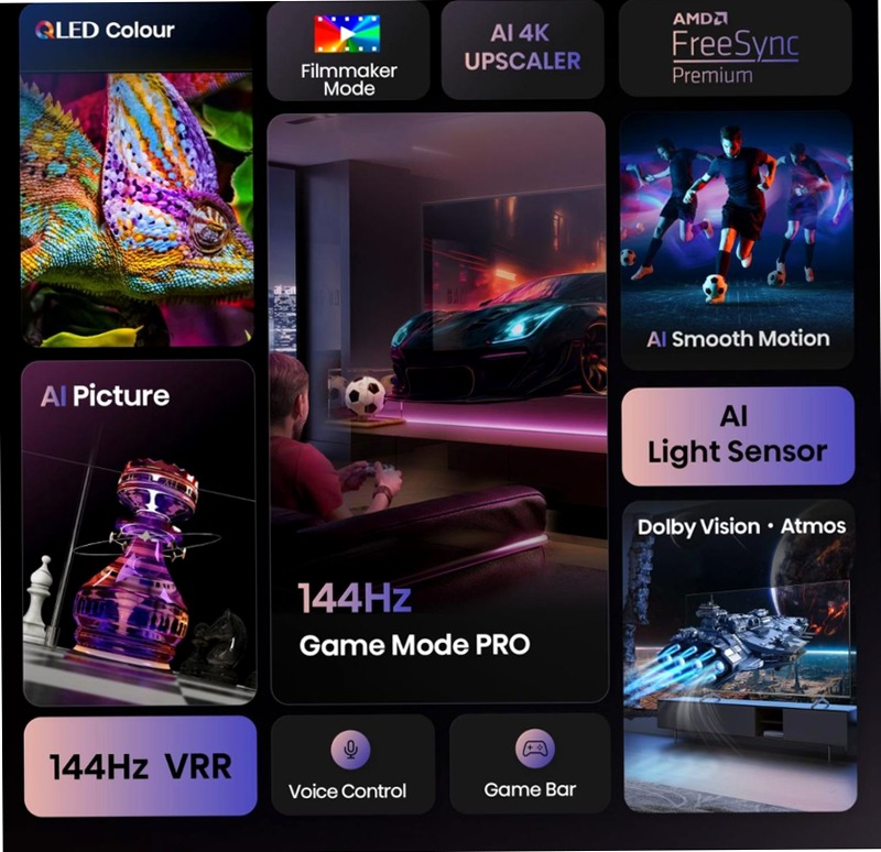Hisense TV SET 75E7Q PRO HSN Nero 75" HD QLED