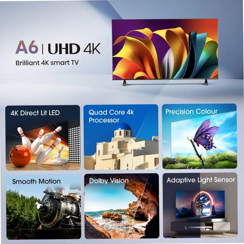 Hisense TV SET 50A69N - Smart TV 4K UHD Nero 50" HD
