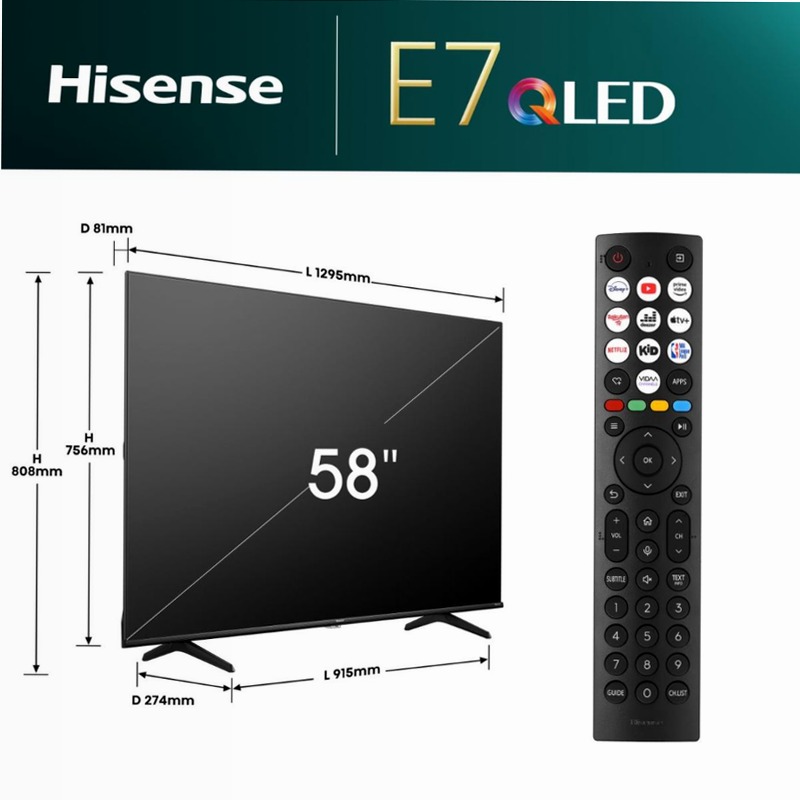 Hi-QLED Smart TV - Hisense 58E77NQ Nero 58" HD