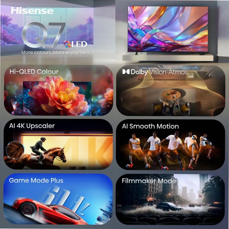 Hisense TV SET 58Q7S HSN - Smart TV 4K Ultra HD Nero 58" QLED