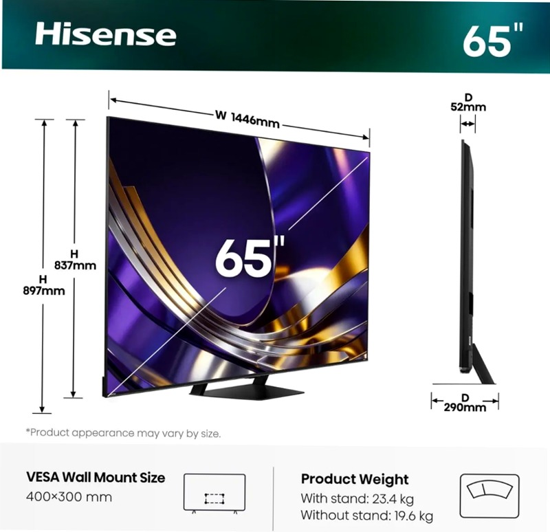 Hisense TV SET 65U79S PRO HSN - Sua Nuova Smart TV ULED Grigio 65" HD LED