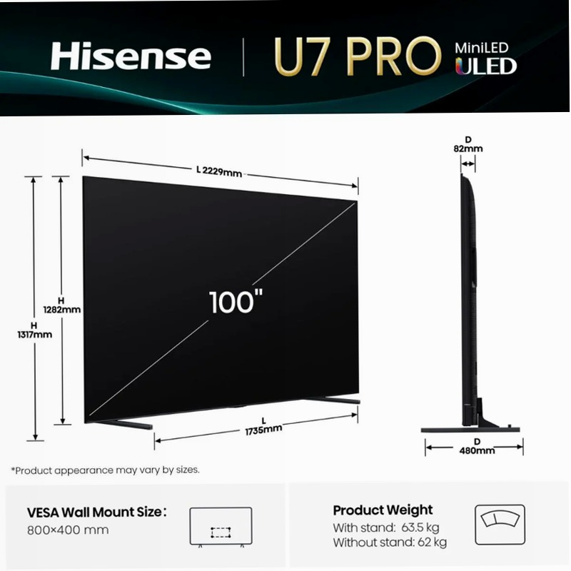 Smart TV ULED - 100U7Q PRO - Hisense