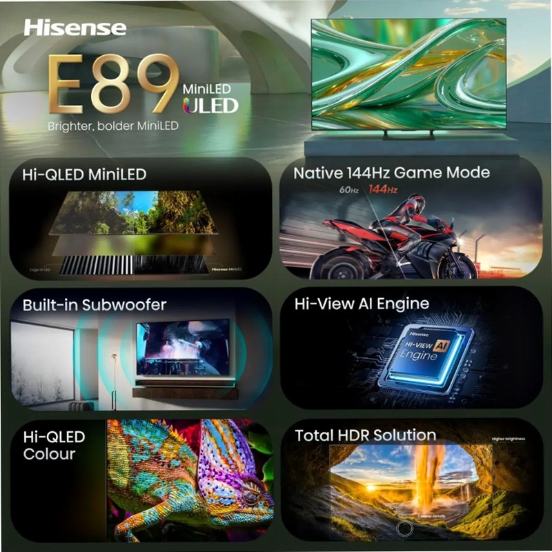 Hisense TV SET 50E89S HSN - Smart TV ULED Grigio 50" HD LED