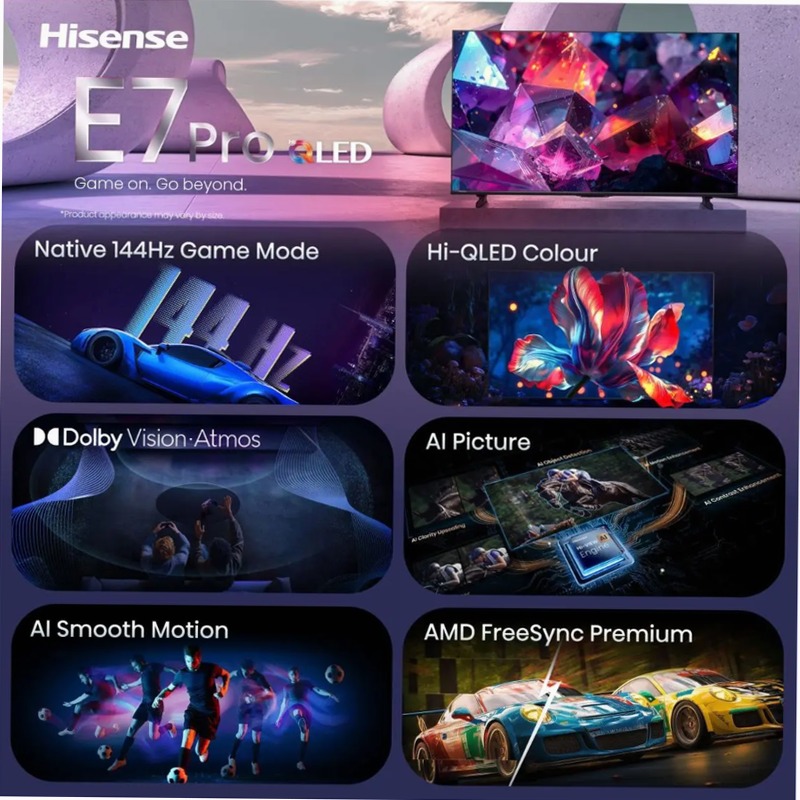 Hisense TV SET 50E7S PRO HSN Grigio 50" HD QLED