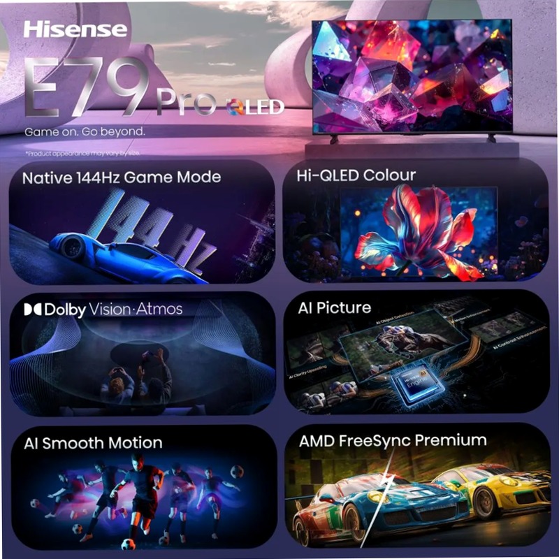 Hisense TV SET 85E79S PRO Grigio 75" HD QLED