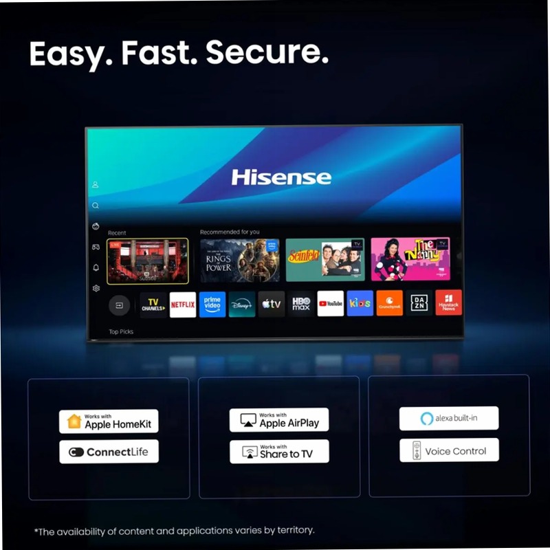 Hisense TV SET 55E6ST HSN - Smart TV 4K UHD Grigio 55" HD