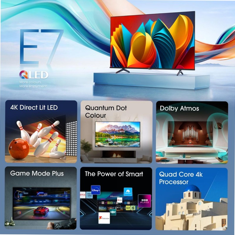 Hisense TV SET 85E77NQ HSN Nero 85" HD