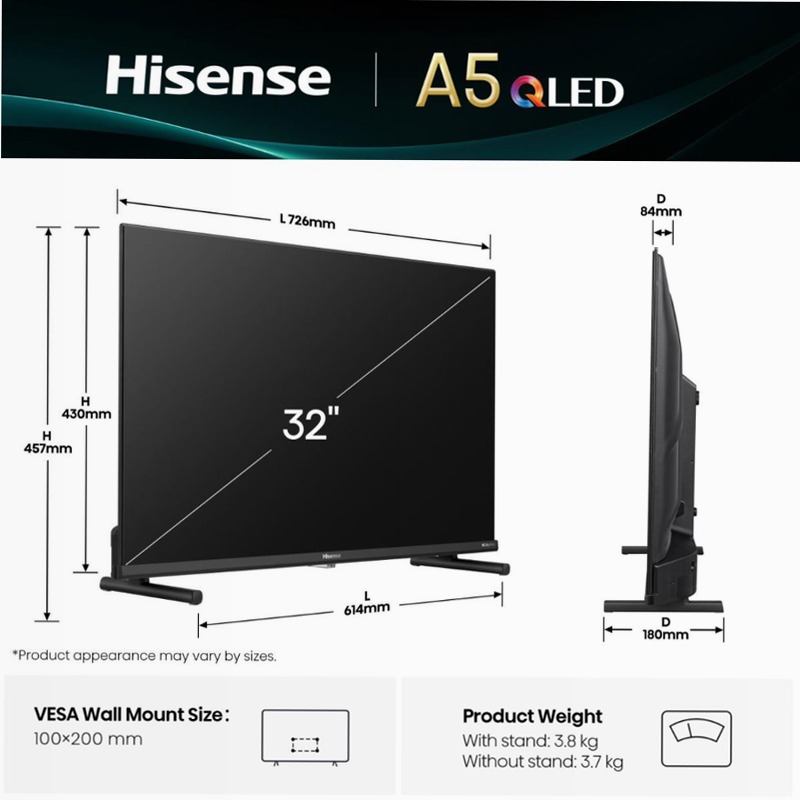 Hisense 32A5Q - QLED Smart TV Nero 32" HD