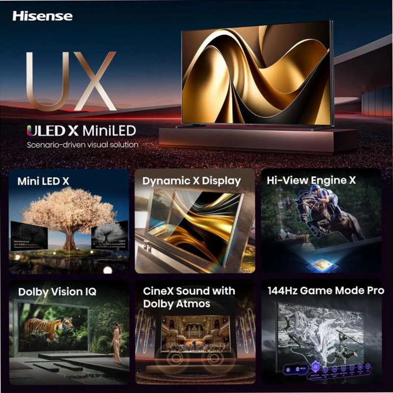 Hisense 110UXNQ - Smart TV Mini-LED Nero 110" HD