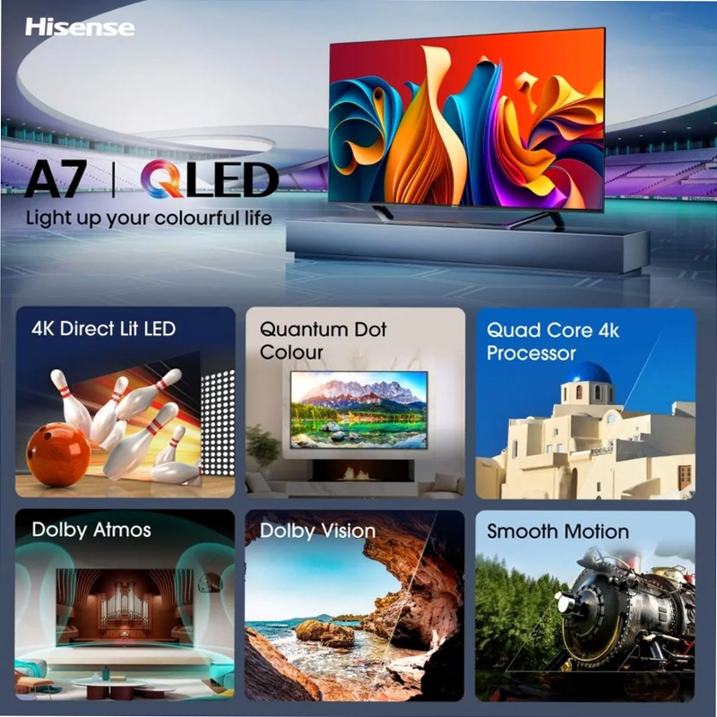 Hisense 55A79NQ - Smart TV 4K Ultra HD Grigio 55" QLED
