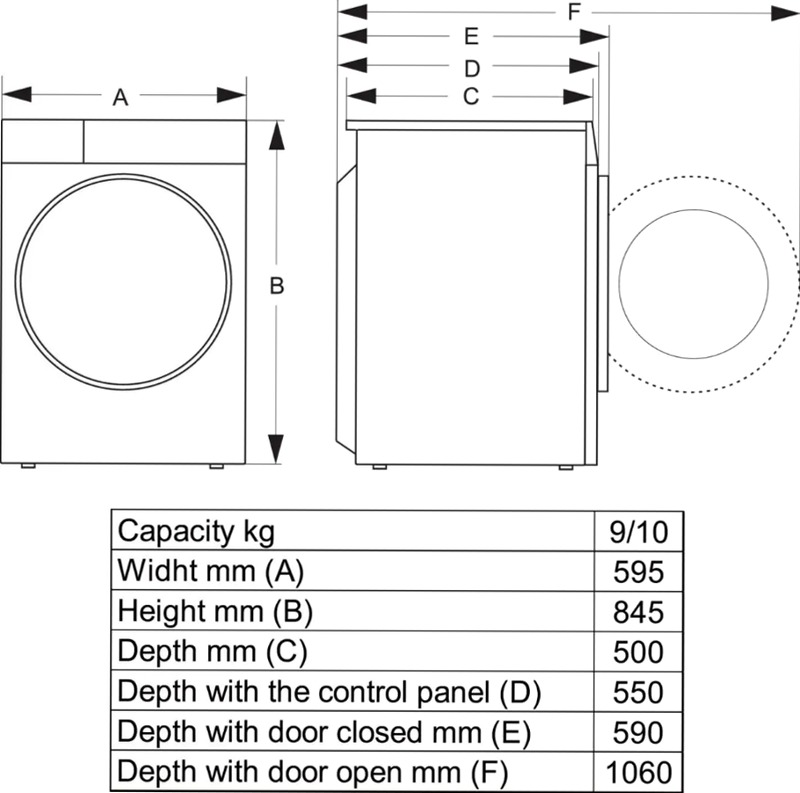 Hisense WASHER WF3S9043BW7 9kg Bianco