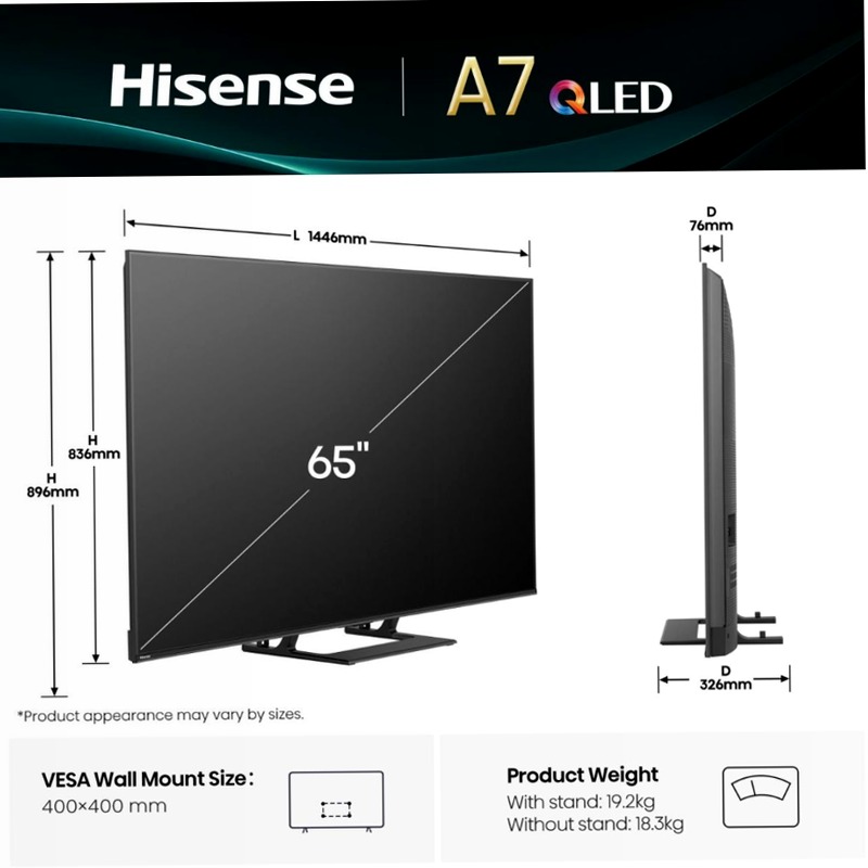 Hi-QLED Smart TV - 65A72Q Nero 65" HD QLED