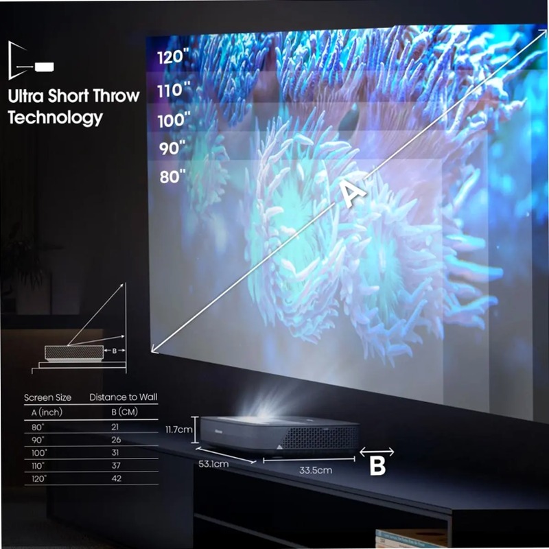 Hisense CONSOLE PL1 HSN - Laser Cinema Smart 4K 4K UHD / 2160p (3840 × 2160)pixel Grigio 4K UHD / 2160p (3840 × 2160)pixel